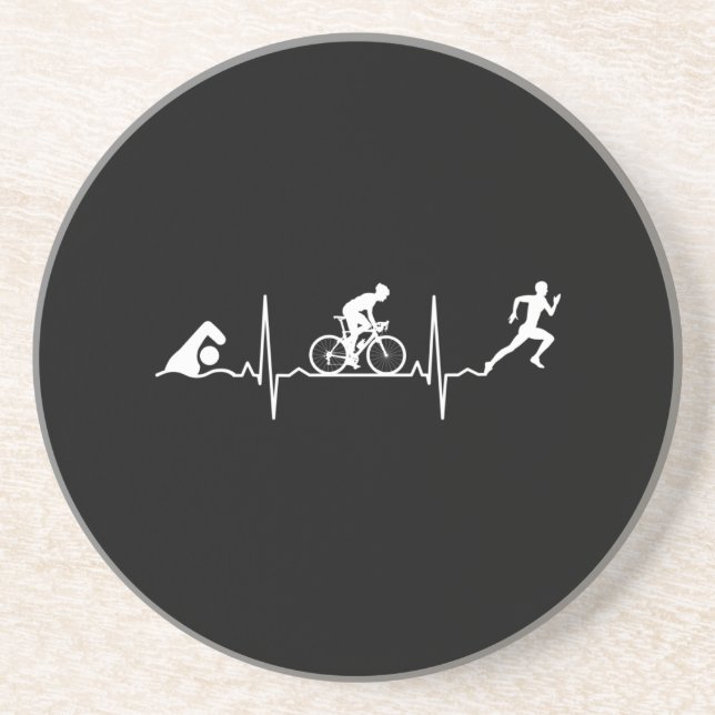 Triathlon - Triathlon Heartbeat Getränkeuntersetzer (Vorne)