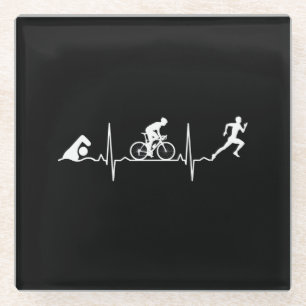 Triathlon - Triathlon Heartbeat Glasuntersetzer