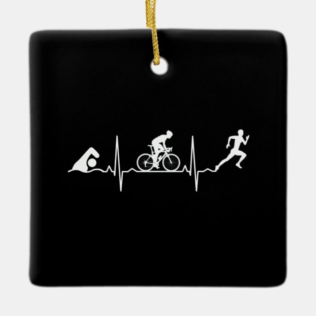 Triathlon - Triathlon Heartbeat Keramikornament (Vorderseite)