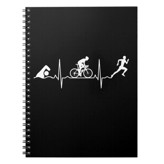 Triathlon - Triathlon Heartbeat Notizblock (Vorderseite)