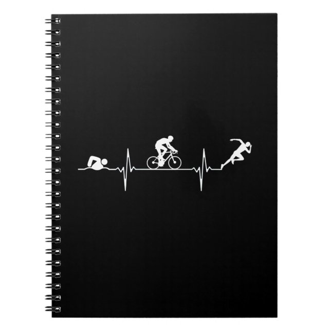 Triathlon - Triathlon Heartbeat Notizblock (Vorderseite)