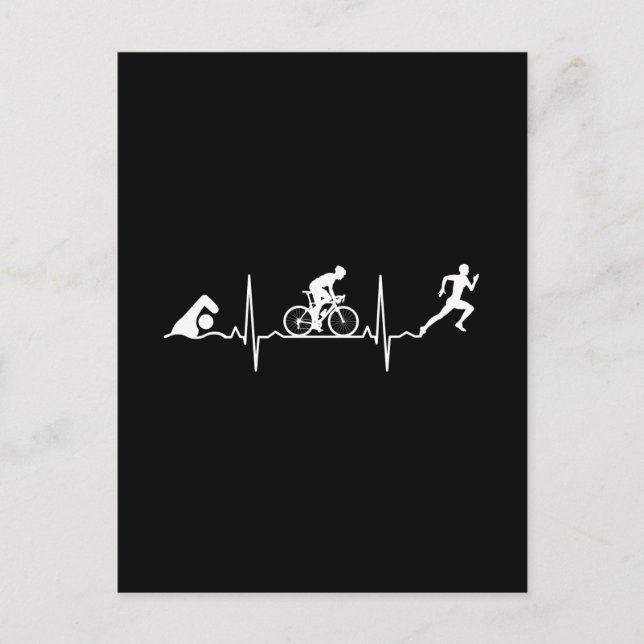 Triathlon - Triathlon Heartbeat Postkarte (Vorderseite)
