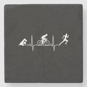 Triathlon - Triathlon Heartbeat Steinuntersetzer