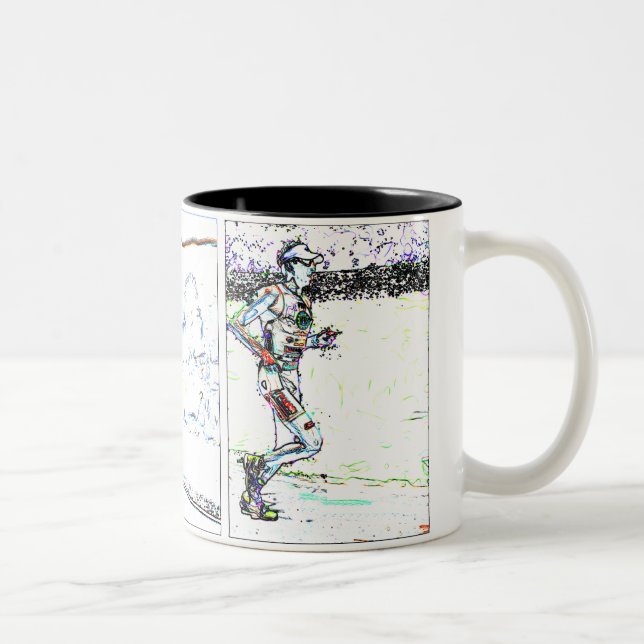 Triathlon-Triptychon-Tasse Zweifarbige Tasse (Rechts)