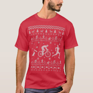 Triathlon Ugly Christmas Sweater Geschenke für Fra T-Shirt