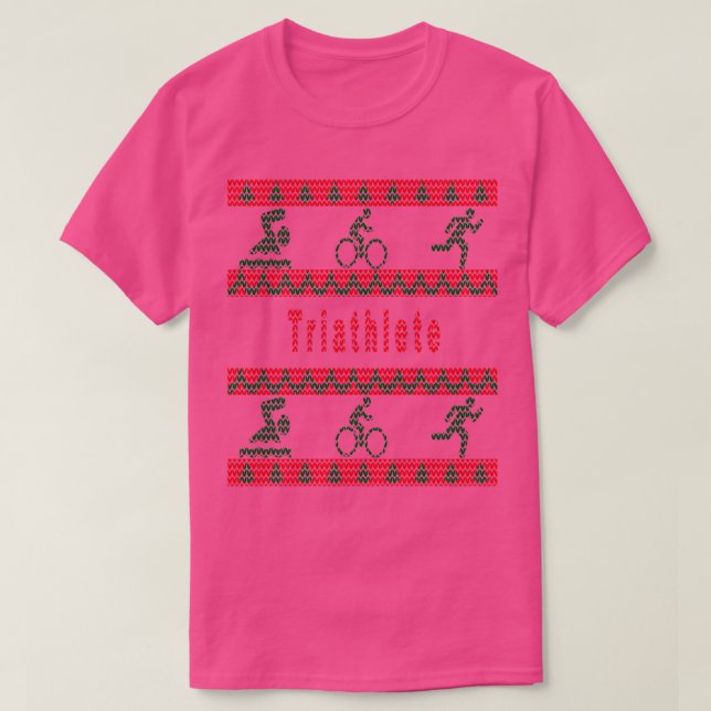 Triathlon Ugly Christmas Sweater T-Shirt (Design vorne)