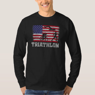 Triathlon Usa Flag American Triathlete T-Shirt