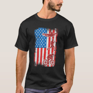 Triathlon USA-Flagge für Triathlet 4. Juli T-Shirt