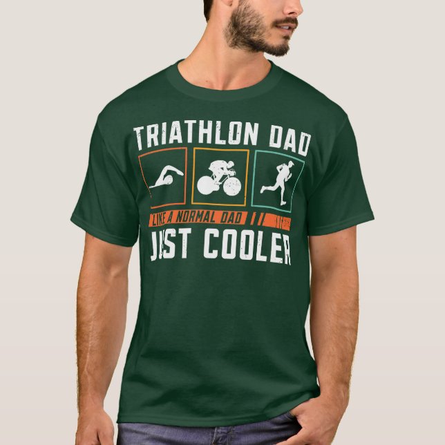 Triathlon Vater Triathlon Athlete Reiten T-Shirt (Vorderseite)