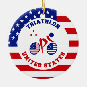 Triathlon Vereinigte Staaten Keramik Ornament