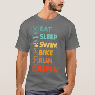 Triathlon Vintag Eat Sleep T-Shirt