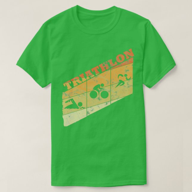 Triathlon Vintag Retro Geschenk T-Shirt (Design vorne)