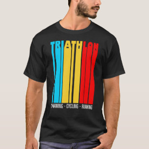 Triathlon Vintage Farben Lieben zu laufen Fahrrad T-Shirt