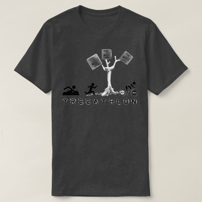 Triathlon vs Treeathlon Ein Triathlon findet in T-Shirt (Design vorne)