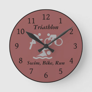 Triathlon Wall Runde Wanduhr