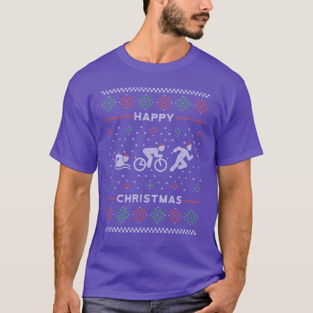 Triathlon-Weihnachten hässlicher Pullover (Vorderseite)