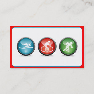 Triathlon-Zug-Visitenkarte (rot) Visitenkarte
