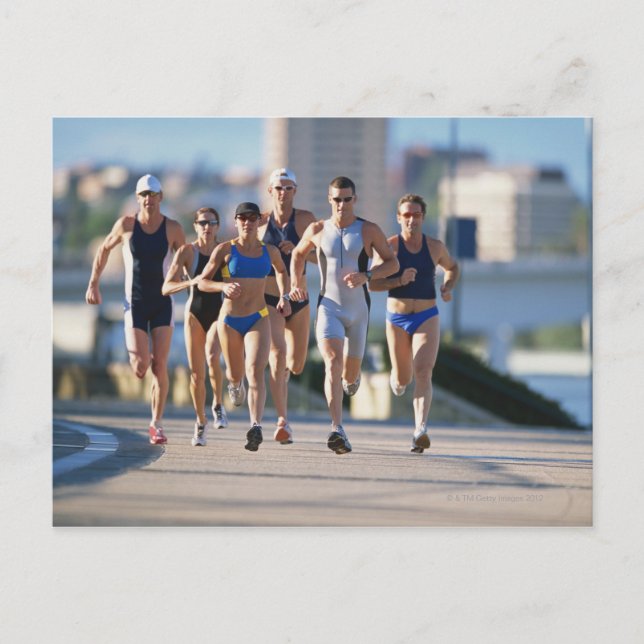 Triathloners laufen 5 postkarte (Vorderseite)