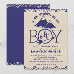 Tribal Adventure Baby-Dusche Einladung