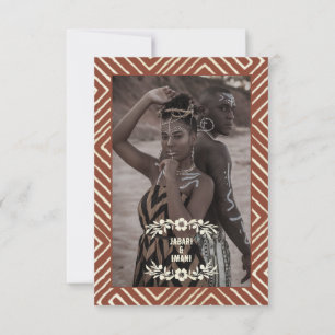 Tribal African Terracotta Burnt Orange RSVP Karte