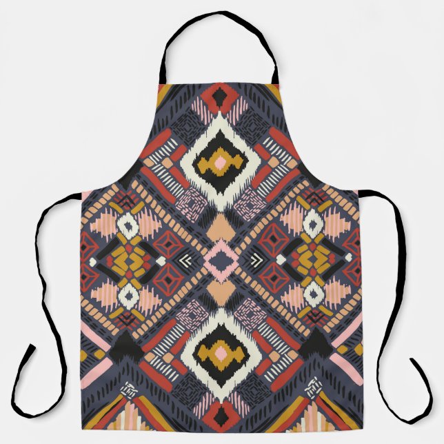 Tribal African Zickzack Aztec Muster Schürze (Vorderseite)