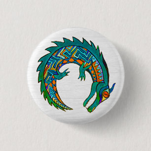 Tribal Alligator Art Button