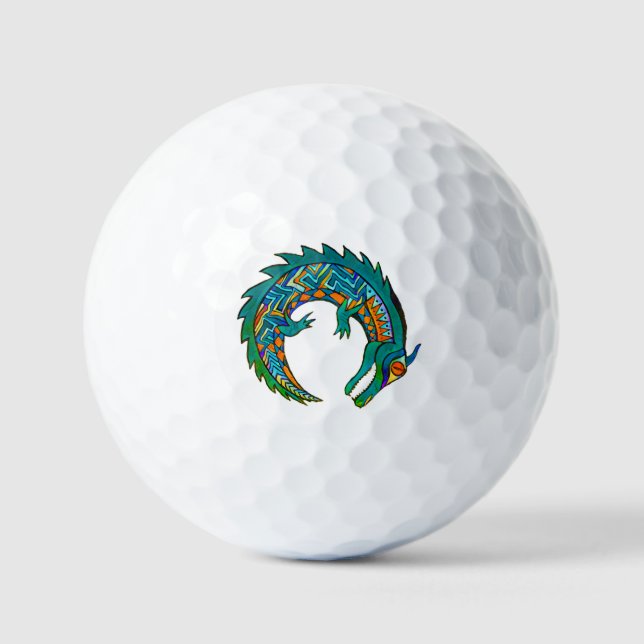Tribal Alligator Art Golfball (Vorderseite)
