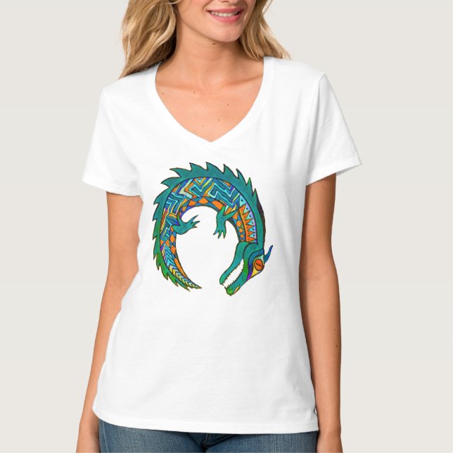 Tribal Alligator Art T-Shirt (Vorderseite)