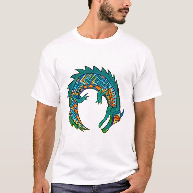 Tribal Alligator Art T-Shirt (Vorderseite)