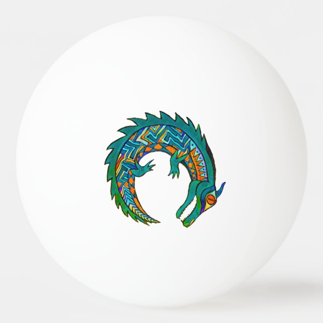 Tribal Alligator Art Tischtennisball (Vorderseite)