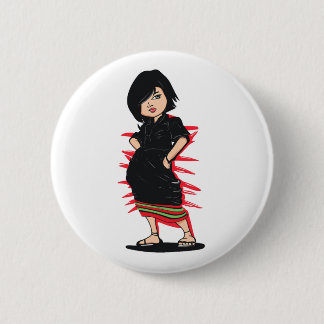 Tribal Angami Naga Girl Digitale Kunst Button