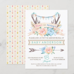 Tribal Antler Boho Geschlecht Enthüllung Einladung