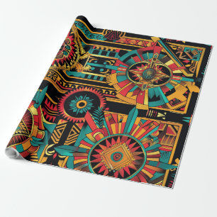 Tribal Aquamarin "Aztec Dream" Art Decorative Wrap Geschenkpapier