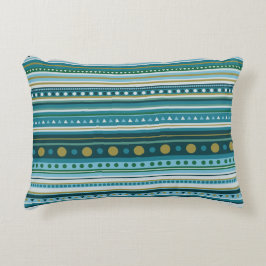 Tribal Aquamarin Blue Stripes Muster Akzent Pillow Zierkissen