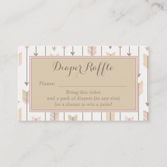 Tribal Arrow Baby Duschkabine Windelwanne Raffle T Begleitkarte (Vorderseite)