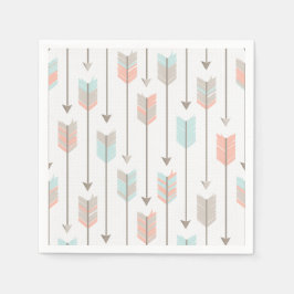 Tribal Arrow Gray Pink Blue Paper Napkins Serviette