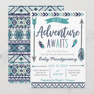 Tribal Arrows Adventure Boy Baby Shower Einladung