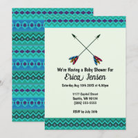Tribal Arrows Baby Dusche Abstrakt blau und grün