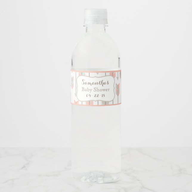 Tribal Arrows Baby Dusche oder Geburtstagsflasche Wasserflaschenetikett (Vorderseite)