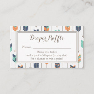 Tribal Arrows Boy Baby Shower Diaper Raffle Ticket Begleitkarte