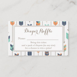 Tribal Arrows Boy Baby Shower Diaper Raffle Ticket Begleitkarte