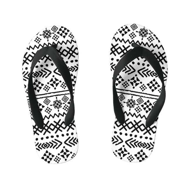 Tribal Art Boho: geometrisch nahtlos. Kinderbadesandalen (Fußbett)