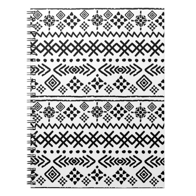 Tribal Art boho nahtloses Muster Notizblock (Vorderseite)