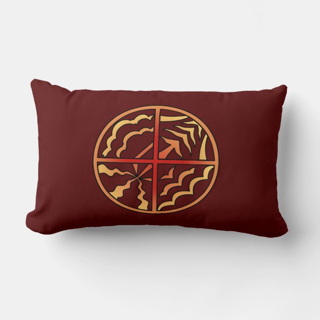 Tribal Art Pillow First Nations Art Pillows Lendenkissen (Vorderseite)
