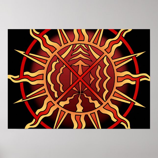 Tribal Art Poster Spitiative Native Art Print Post (Vorne)