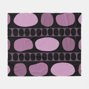 Tribal Art Rock Muster Black Mauve Fleecedecke