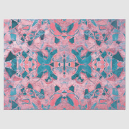 Tribal Art Vintag Blush Pink Aquamarine Textur Seidenpapier