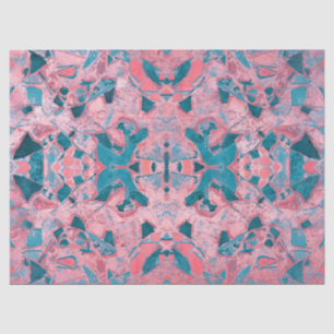 Tribal Art Vintag Blush Pink Aquamarine Textur Seidenpapier