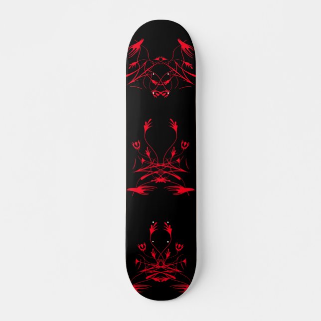 Tribal Artwork Skateboard - Schwarz & Rot (Vorne)