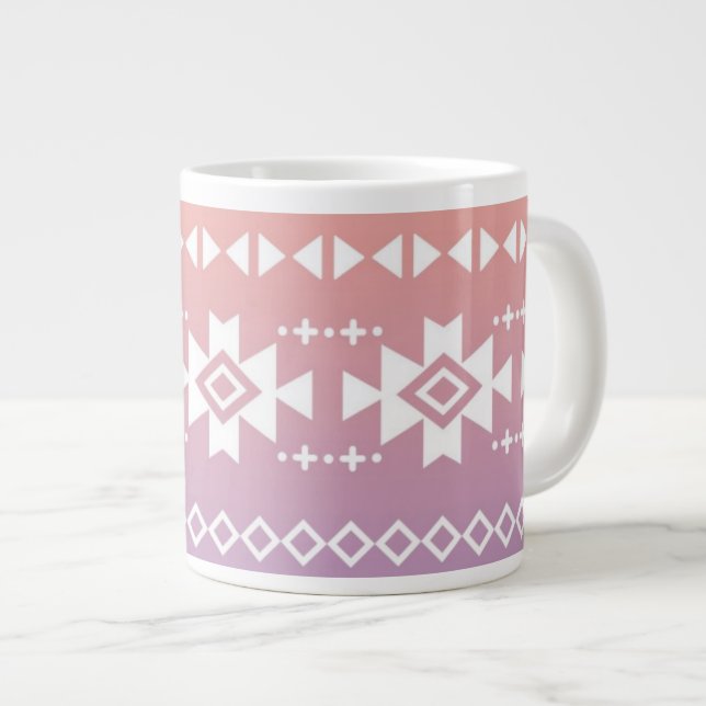 Tribal azbre ombre Muster Jumbo-Tasse (Vorderseite Rechts)